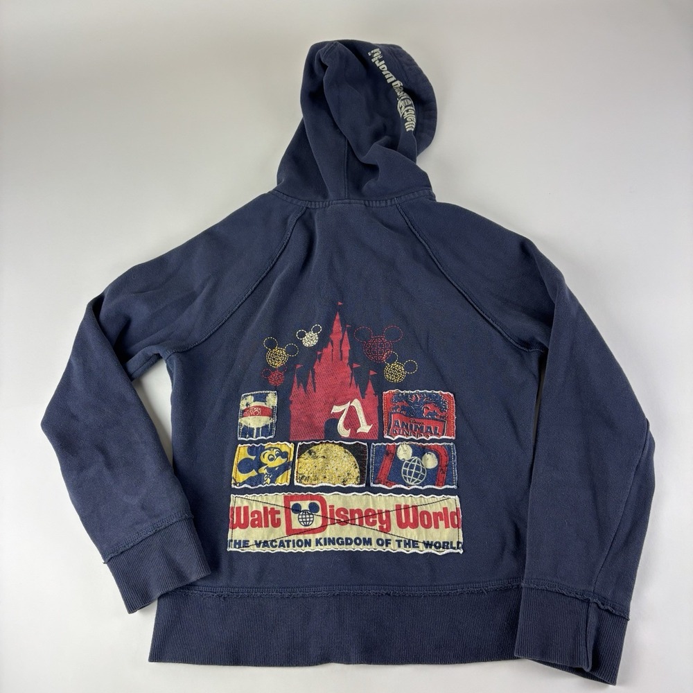 Disney Hoodie Womens Small Blue Sweatshirt 1971 Park Throwback Long Sleeve